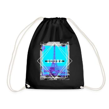 Paris France City Skyline Home Love - Drawstring Bag - black - Front