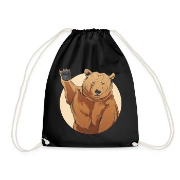 Russian bear with the slogan Russian soul for - Drawstring Bag - black - Front