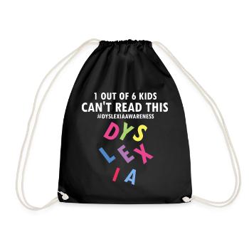 Dyslexia Therapy for Dyslexia Month - Drawstring Bag - black - Front