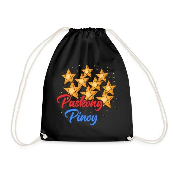 Paskong Pinoy Weihnachtsdesign für Filipinos - Turnbeutel - Schwarz - Vorne