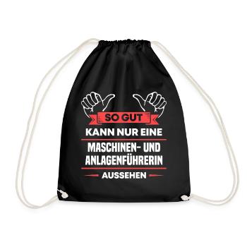 Maschinen- Anlagenführerin Design für Handwerker - Turnbeutel - Schwarz - Vorne