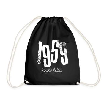 1959 Jahrgang Geburtstag Baujahr Geboren - Turnbeutel - Schwarz - Vorne