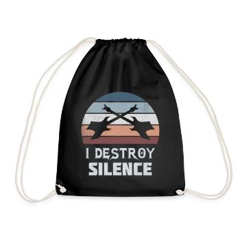 I Destroy Silence Retro Vintage Metal Guitares - Sac de sport léger - noir - Devant