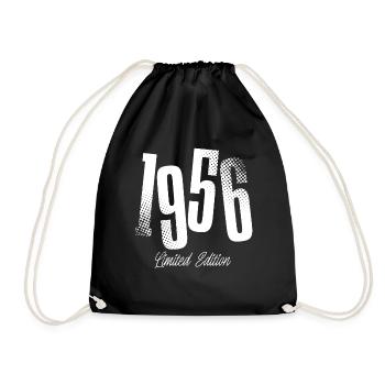 1956 Jahrgang Geburtstag Baujahr Geboren - Turnbeutel - Schwarz - Vorne