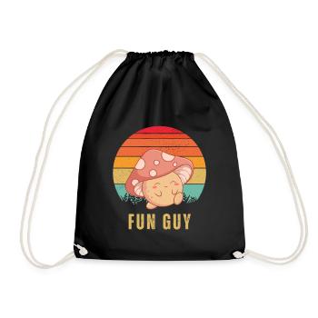 Fun Guy Retro Sonnenuntergang - Turnbeutel - Schwarz - Vorne