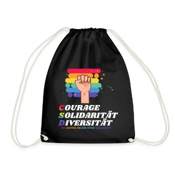 Love is Love - LGBT und Diversität - CSD Vielfalt - Turnbeutel - Schwarz - Vorne
