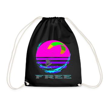 Kitesurfing - Turnbeutel - Schwarz - Vorne