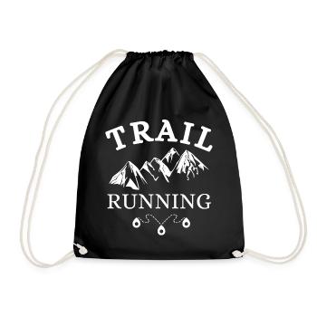 trail, trail running, running - Drawstring Bag - black - Front