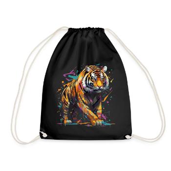Tigre en colère. Fureur à la graffiti. - Sac de sport léger - noir - Devant