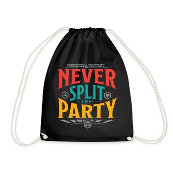 Dungeons And Dragons Never Split The Party - Drawstring Bag - black - Front