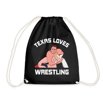 Texas wrestling design for proud Texas fans - Drawstring Bag - black - Front