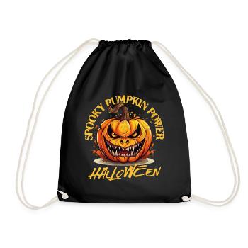 Halloween Pumpkin Head Spooky Spooky Costume - Drawstring Bag - black - Front