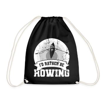 I'd rather row - Drawstring Bag - black - Front