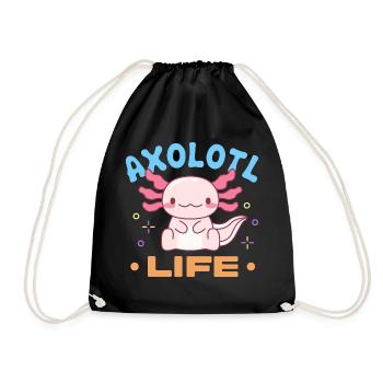 Axolotl Life Design für Axolotl-Liebhaber - Turnbeutel - Schwarz - Vorne