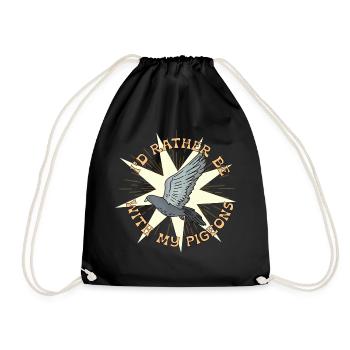 Rather with pigeon star design for pigeon fanciers - Drawstring Bag - black - Front
