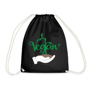 Vegan Plant Design for Proud Vegans - Drawstring Bag - black - Front