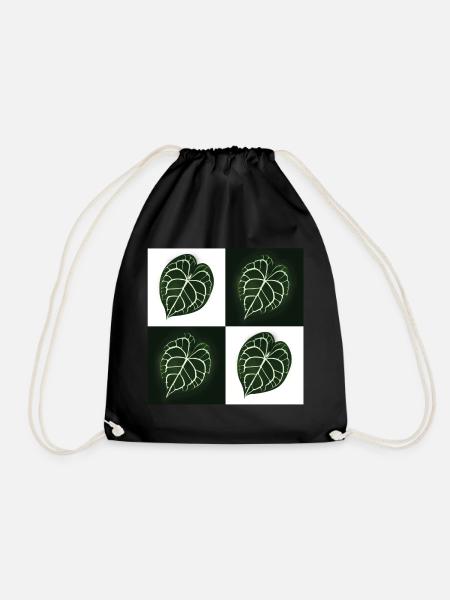 Anthurium Clarinervium - Drawstring Bag - black