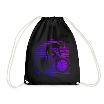 Rennradfahren Rennrad Rennradfahrer Damen - Turnbeutel - Schwarz - Vorne