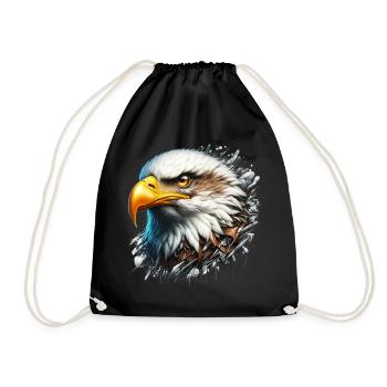 Eagle - Drawstring Bag - black - Front