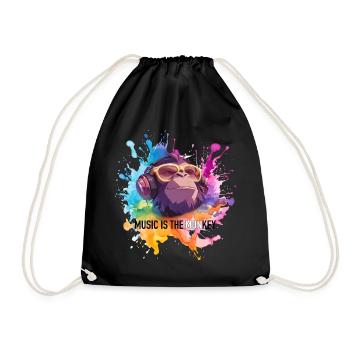 La musique est le jeu de mots de singe - Sac de sport léger - noir - Devant