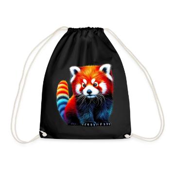 Petit panda - Sac de sport léger - noir - Devant
