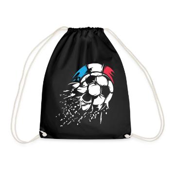 Soccer France Team Ball Explosion Symbol Logo - Drawstring Bag - black - Front