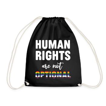 LGBT Pride Month - Menschenrechte sind nicht optional - Turnbeutel - Schwarz - Vorne