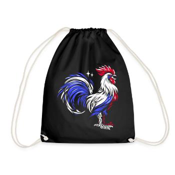 Coq Français: Fierté Tricolore - Sac de sport léger - noir - Devant