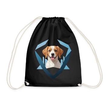 Chiot souriant encadré géométriquement - Sac de sport léger - noir - Devant
