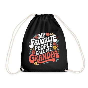 Papy Grand-père Famille Fête des pères - Sac de sport léger - noir - Devant