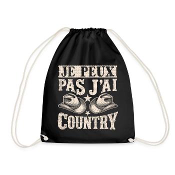 Je Peux Pas J'ai Country ,Vintage Humour Country - Sac de sport léger - noir - Devant