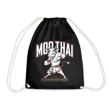 Funny Muay Thai design for sports fans - Drawstring Bag - black - Front