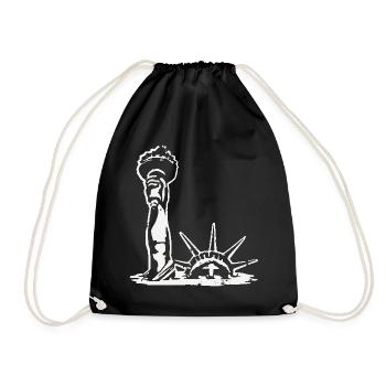 The Statue of Liberty drowns - Drawstring Bag - black - Front
