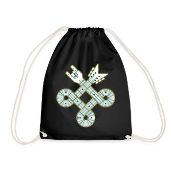 Celtic Knot Guitar - Drawstring Bag - black - Front