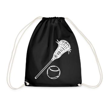 Lacrosse Skizze - Turnbeutel - Schwarz - Vorne