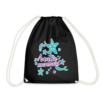 Auntie Mermaid - Drawstring Bag - black - Front
