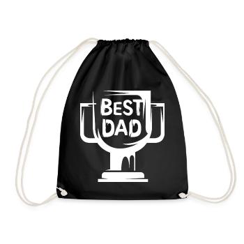 best dad cup - Best father in the world dad - Drawstring Bag - black - Front