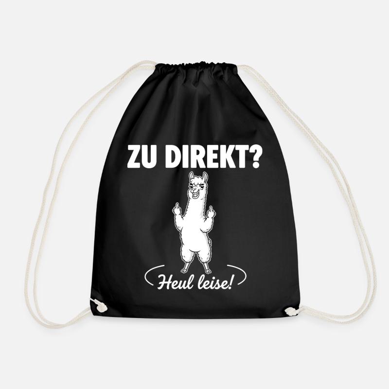 Direkte Alpaka-Ansage - Turnbeutel - Schwarz