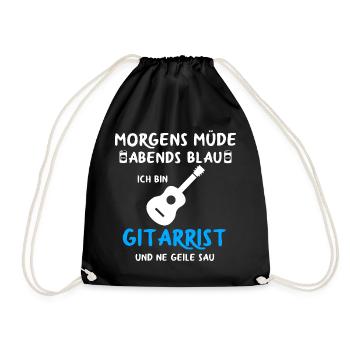 Gitarre Spruch Band Musikinstrument E-Gitarre - Turnbeutel - Schwarz - Vorne