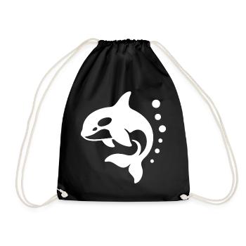 Dynamische Delfinkunst für Active Wear - Turnbeutel - Schwarz - Vorne