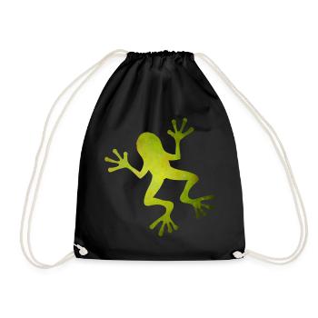 Silhouette de grenouille verte au look tropical - Sac de sport léger - noir - Devant