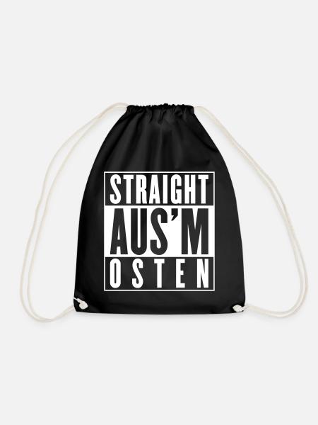 Straight aus'm Osten (Farbe änderbar) - Turnbeutel - Schwarz