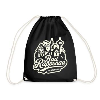 Kraichgau Skyline Bad Rappenau Illustration - Turnbeutel - Schwarz - Vorne