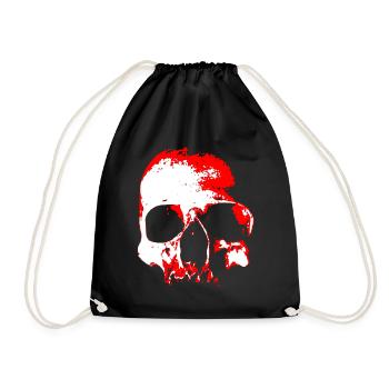 Red Skull Contrast - Drawstring Bag - black - Front