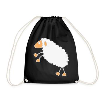 Conception de dessin animé de mouton moelleux - Sac de sport léger - noir - Devant
