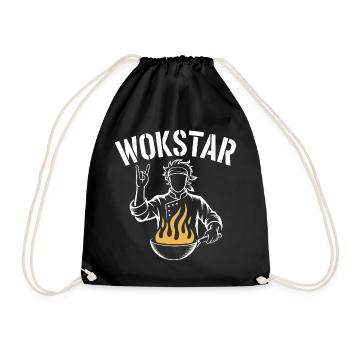 Wok and Rock Wokstar Funny Wok Cooking - Drawstring Bag - black - Front