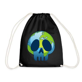 Le crâne de la planète Terre - Sac de sport léger - noir - Devant
