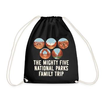 Five National Parks Utah Family Tour - Drawstring Bag - black - Front
