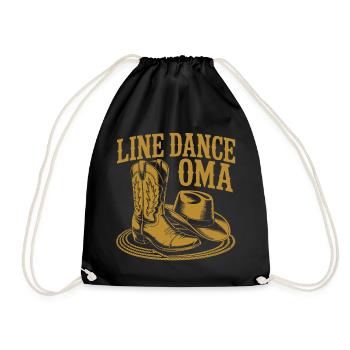 Line Dance Oma Boots Hat - Turnbeutel - Schwarz - Vorne