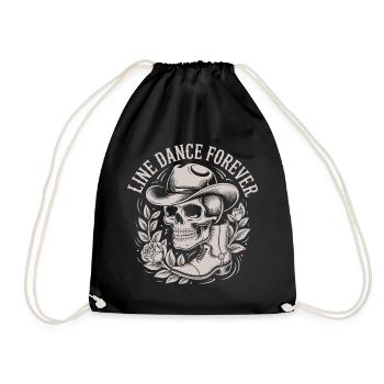 Schädel mit Cowboyhut Line Dance Forever - Turnbeutel - Schwarz - Vorne